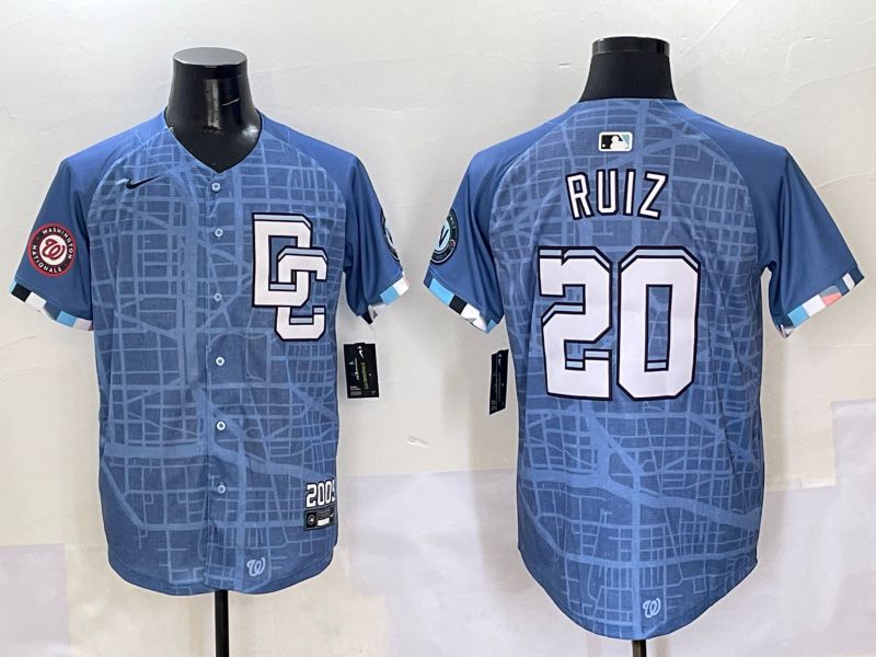Men Washington Nationals #20 Ruiz Blue Joint Name 2025 Nike MLB Jersey style 5->washington nationals->MLB Jersey